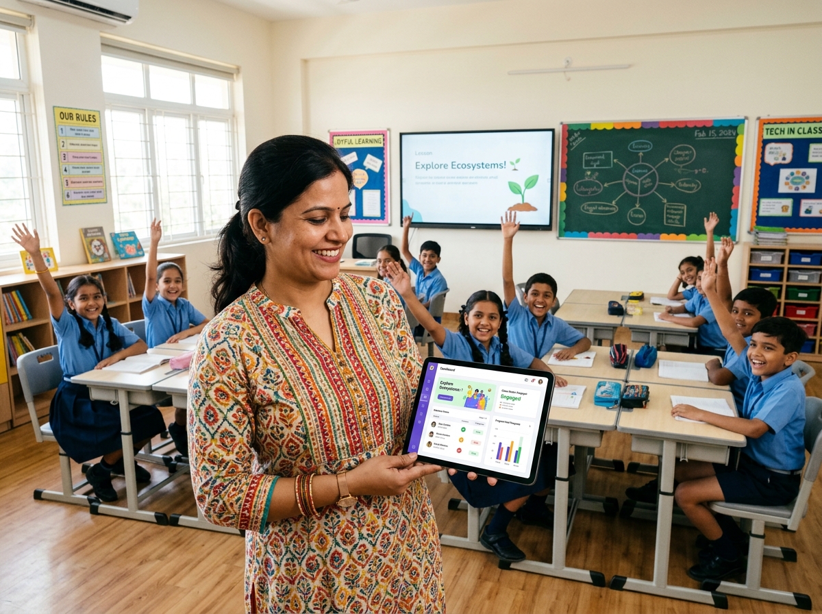 Joyful modern classroom empowered by Simclass digital management